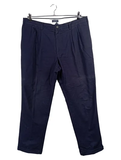 LANDS' END Herren Stoffhose Chino Tailored Fit Blau W38 Gr. 54 Baumwolle