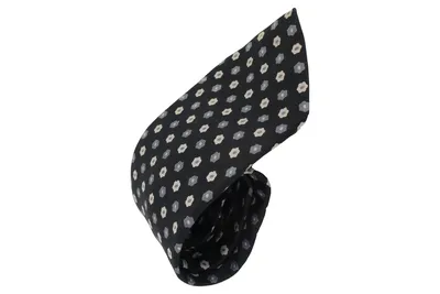 BARISAL Herren Krawatte Seide Schwarz Grafisch Business Elegant 10x150cm