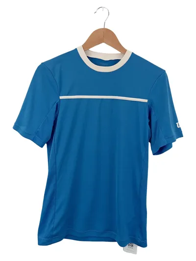 WILSON Herren T-Shirt Sportlich Blau Gr. 46/S Polyester Kurzarm