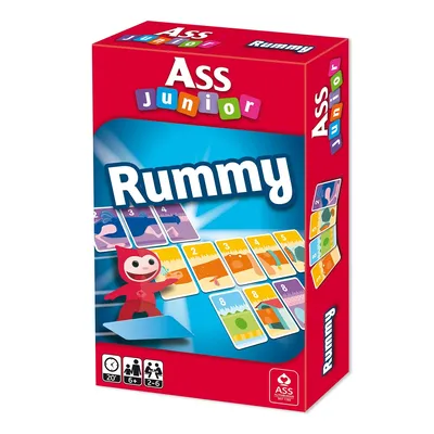 ASS Junior Rummy Kartenspiel Kinder Familienspiel ab 6 Jahre 2-6 Spieler