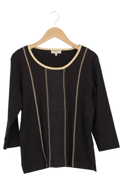 WISSMACH Damen Sweatshirt Gr. 40/L Schwarz Klassisch Elegant