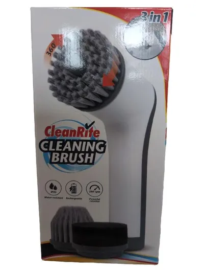 CleanRite Elektrische Reinigungsbürste 3in1 360° IPX5 300rpm Grau