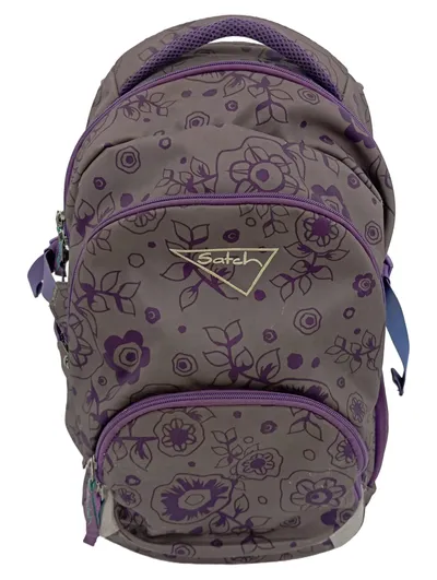 SATCH Schulrucksack Damen Lila Blumenmuster Casual