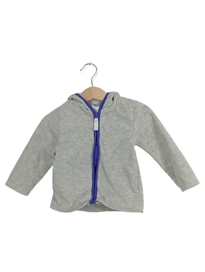 CARTER'S Fleecejacke Kinder Kapuze Reißverschluss Grau Gr. 86
