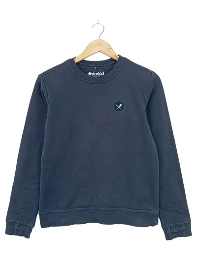 DISTORTED PEOPLE Kinder Sweatshirt Blau Gr. 128 Streetwear Casual