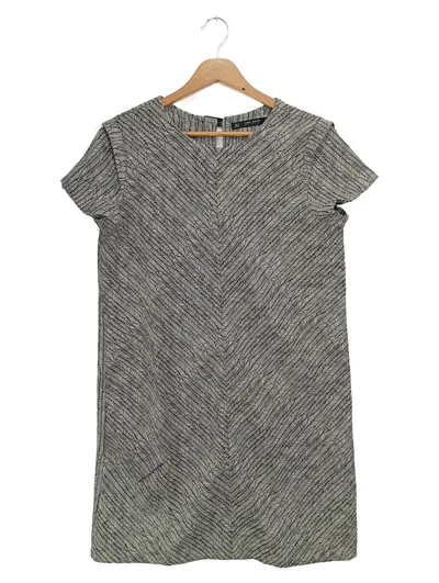 ZARA Damen Blusenkleid 38;M Mehrfarbig Grafisch Elegant Klassisch