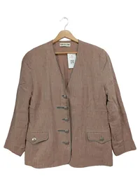 SEELER Damen Trachtenjacke 44/XXL Braun Leinen Traditionell 1