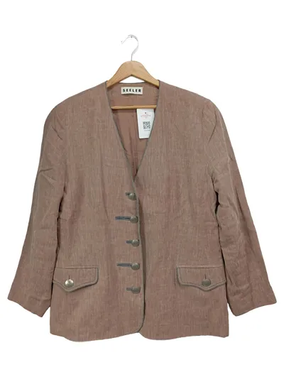 SEELER Damen Trachtenjacke 44/XXL Braun Leinen Traditionell