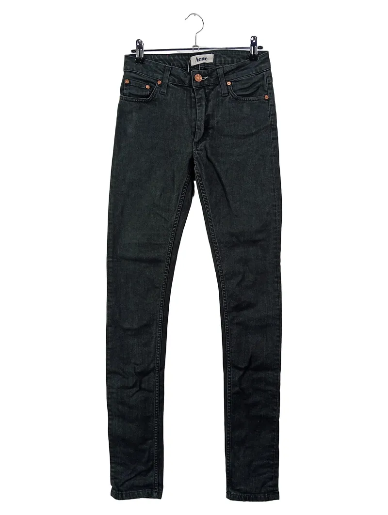 Acne Studios FLEX S WET BLACK Jeans Straight Leg Damen Schwarz W26/34 1