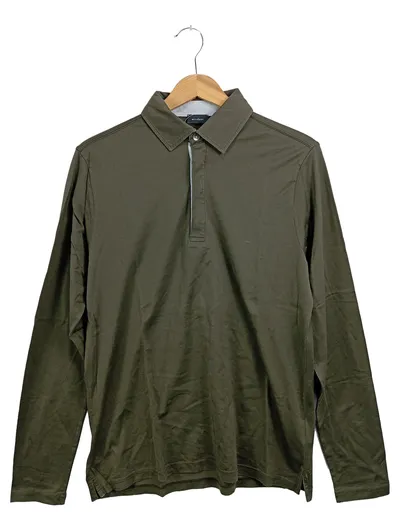 WINDSOR Herren Poloshirt Langarm Grün Gr. 46/S Klassisch Casual