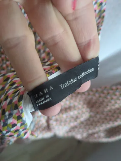 ZARA Trafaluc Damen Sommerkleid Gr. L Retro Geometrisch Mehrfarbig