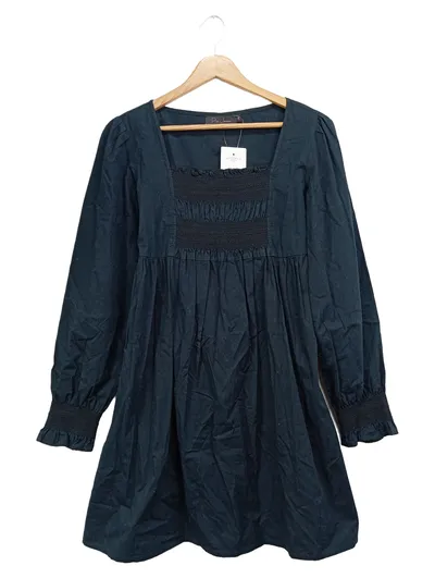 PIA JESSEN Damen Freizeitkleid Schwarz Gr. 36/S Klassisch Elegant Baumwolle