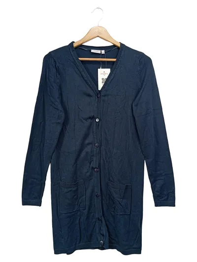 FRANSA Strickjacke Damen 34/XS Blau Klassisch Elegant Langarm Cardigan