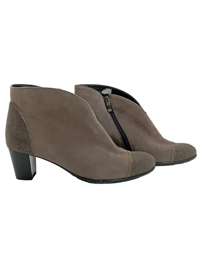 ara Damen Stiefeletten Gr. 40 Grau Taupe Wildleder Absatz Elegant