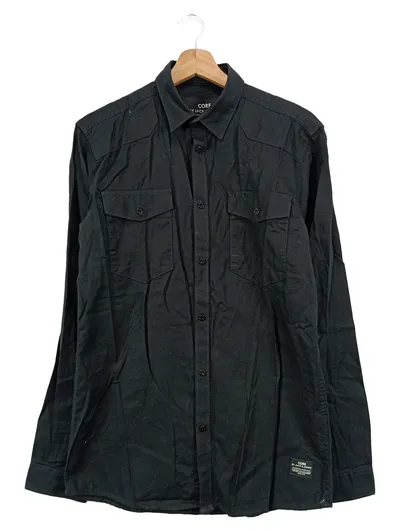 JACK & JONES Herren Freizeithemd Schwarz S/46 Baumwolle Streetwear Klassisch