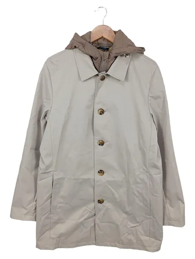 DUFFEL & RUMS Übergangsmantel Herren Gr. 50/L Beige Klassisch Elegant