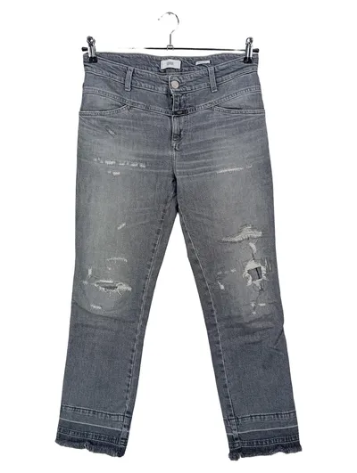 CLOSED Herren Destroyed Jeans W28/44/XS Grau Casual PEDAL QUEEN
