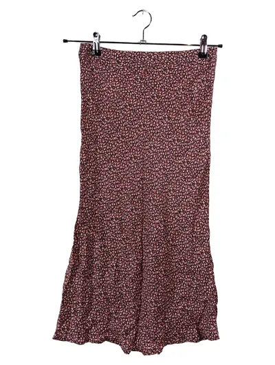 SET Damen Midirock Gr. 34 Rosa Blumenmuster Viskose Seide