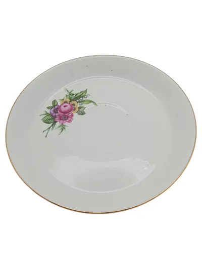 Kahla Unterteller Porzellan Weiß Blumen Vintage Ø 13 cm DDR Untertasse