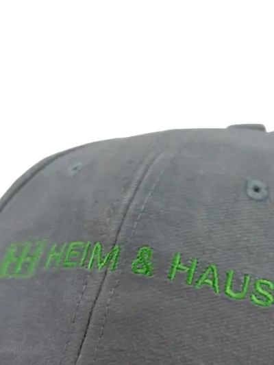 HEIM & HAUS Cap Baseballcap Kappe Grau Grün Stickerei One Size Baumwolle