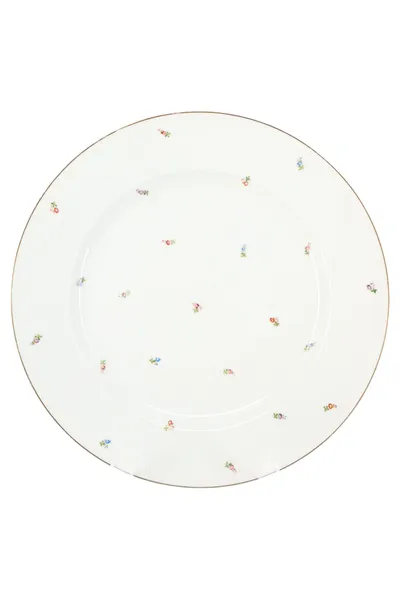 FRAUREUTH Servierplatte Weiß Blumen Klassisch Elegant Keramik 33cm