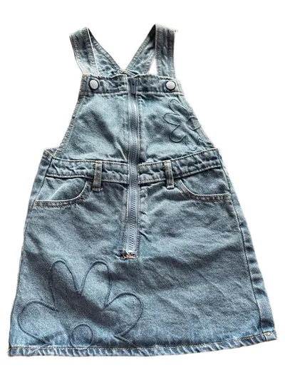 Old Navy Jeanskleid Blumenmuster Mädchen Baumwolle Blau Gr. 104