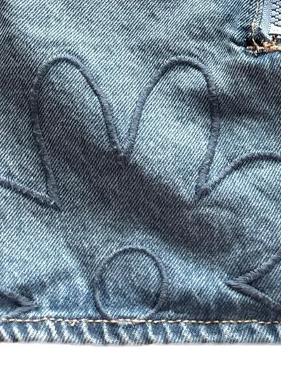 Old Navy Jeanskleid Blumenmuster Mädchen Baumwolle Blau Gr. 104