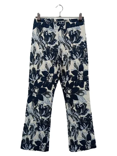 D.EXTERIOR Damen Stoffhose Gr. 40 L Elegant Mehrfarbig Florales Muster