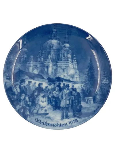 BERLIN DESIGN Sammelteller Weihnachtsmarkt Berliner Dom Weihnachten 1978 Blau