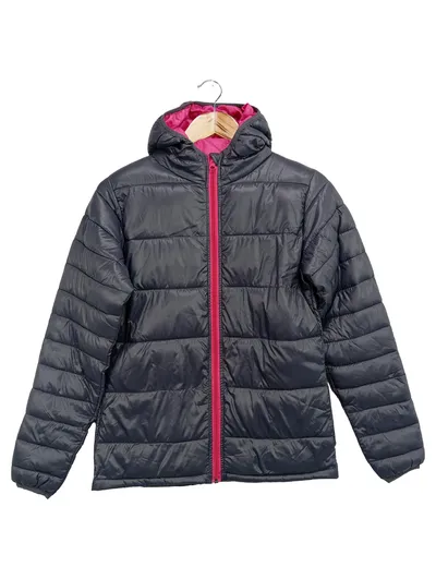 ALIVECOR Damen Steppjacke Gr. 34/XS Grau Casual Kapuze Outdoor