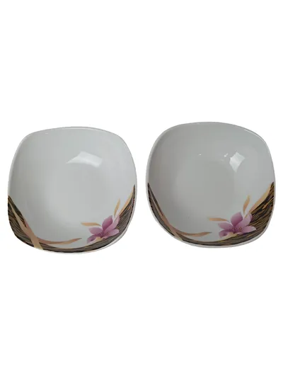CREATABLE Müslischale Weiß Blumen 16cm 2er Set Frühstücksschale