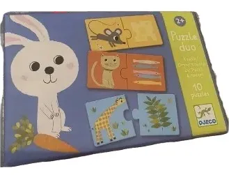 Djeco Puzzle Duo Tiere 10 Puzzles Lernspiel ab 2 Jahre Kinderpuzzle