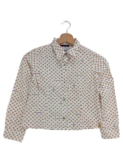 CAMPUS BY MARC O POLO Kinder Bluse Gr. 128 Weiß Florales Muster Klassisch