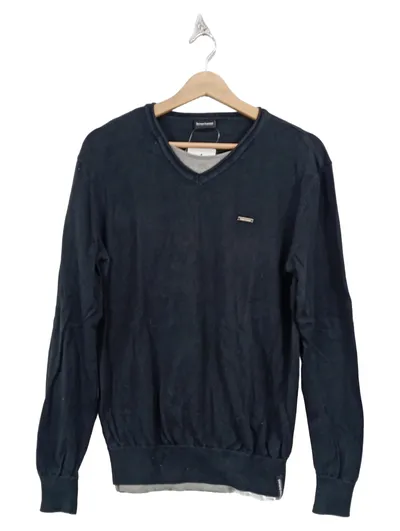 bruno banani Herren Pullover V-Ausschnitt Gr. 48/M Blau Casual