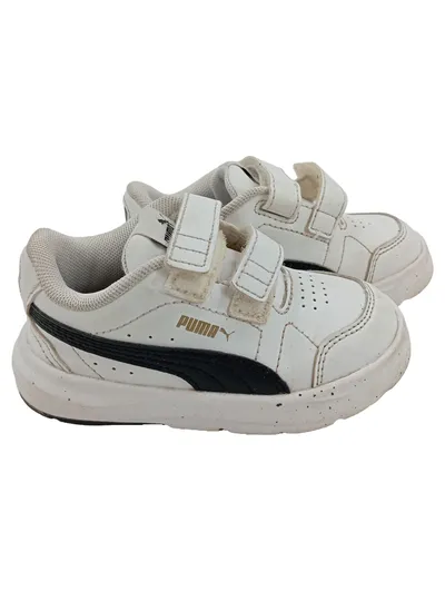 PUMA Sportschuhe Kinder Gr. 23 Weiß Klettverschluss Sneaker Sportlich