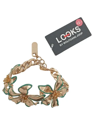 LOOKS by Wolfgang Joop Damen Armband Blumen Gold Emaille Neu mit Etikett