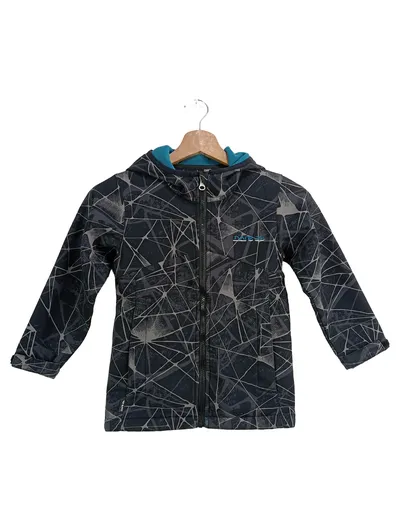 Dare2B Kinder Softshelljacke Gr. 116 Grau Outdoor Sport Kapuze Reißverschluss