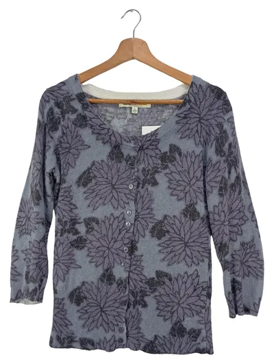 CLEMENTS RIBEIRO Strickjacke Damen Gr. 36/S Grau Floral Vintage Elegant