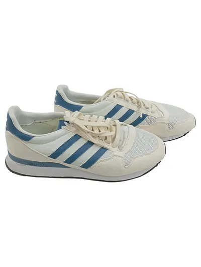 Adidas Sneaker Herren Gr. 47,5 Weiß Blau Retro Low Top Turnschuhe