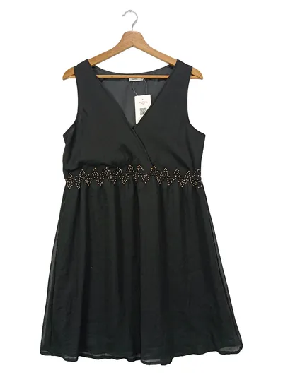 KAFFE Freizeitkleid Damen Gr. 36/S Schwarz Elegant Vintage