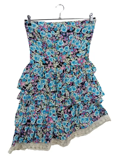 DANITY Sommerkleid Damen 38/M Mehrfarbig Blumenmuster Rüschen Spitze Feminin
