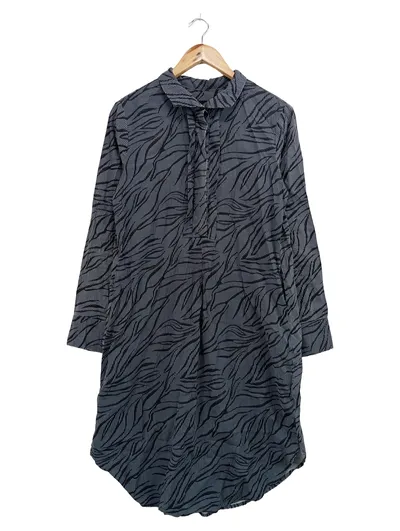 NüMPH Blusenkleid Damen Gr. 36/S Blau Grafisch Viskose Polyester
