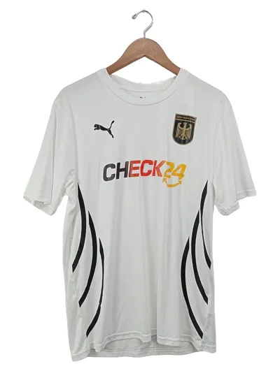 PUMA Deutschland Herren Fußball Trikot Gr. 50/L Weiß Sportlich