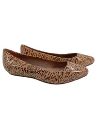 LOEFFLER RANDALL Damen Ballerinas Gr. 39 Braun Tierdruck Lack Optik 1