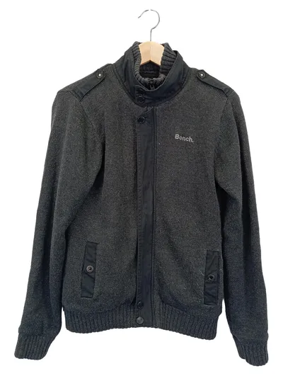 BENCH Kinder Strickjacke Grau Gr. 164 Streetwear Klassisch Vintage