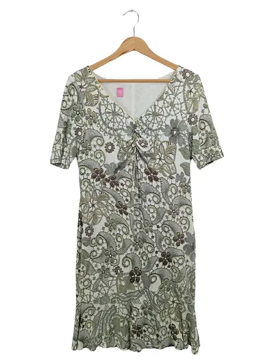 BASLER Damen Sommerkleid Gr. 40/L Mehrfarbig Florales Muster Bohemian