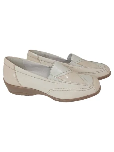 ARA Damen Slipper Beige Gr. 40 Klassisch Elegant Leder Slip-On