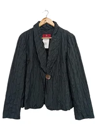 DINOMODA Damen Blazer Schwarz Gr. 40/M Elegant Klassisch Strukturmuster 1