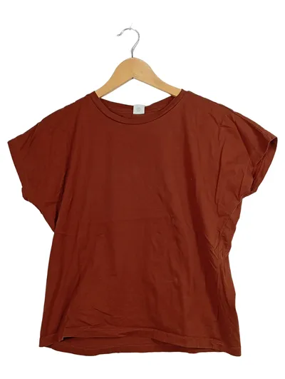 Kauf Dich Glücklich Damen T-Shirt Gr. M Braun Baumwolle Casual