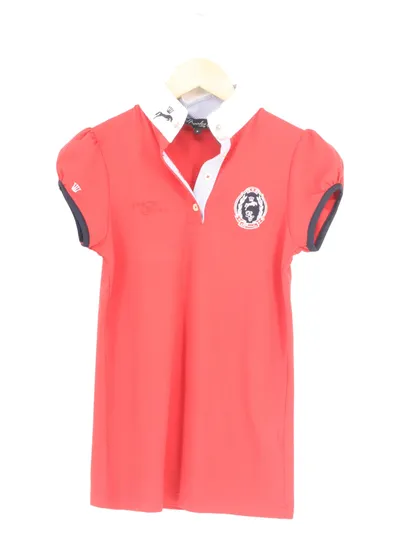 SPOOKS Reitbluse Damen Gr. 36/S Rot Sportlich Elegant Kurzarm